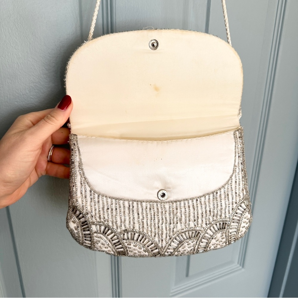 Vintage Metallic Beaded Crossbody Clutch Purse - Picture 5 of 6